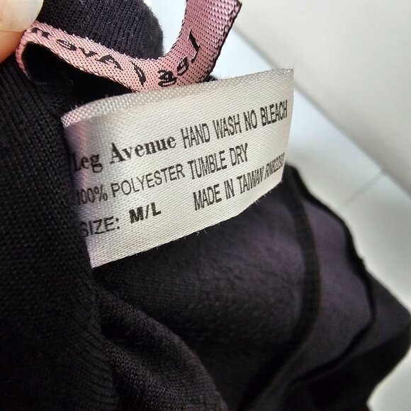 Leg Avenue Size M L Black Red Velour Mini Dress Lace Bell Flare Sleeves Lace Up - Picture 6 of 6